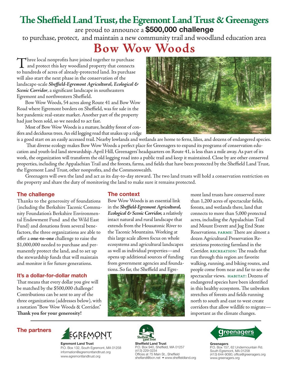 Sheffield Land Trust Bow Wow Woods